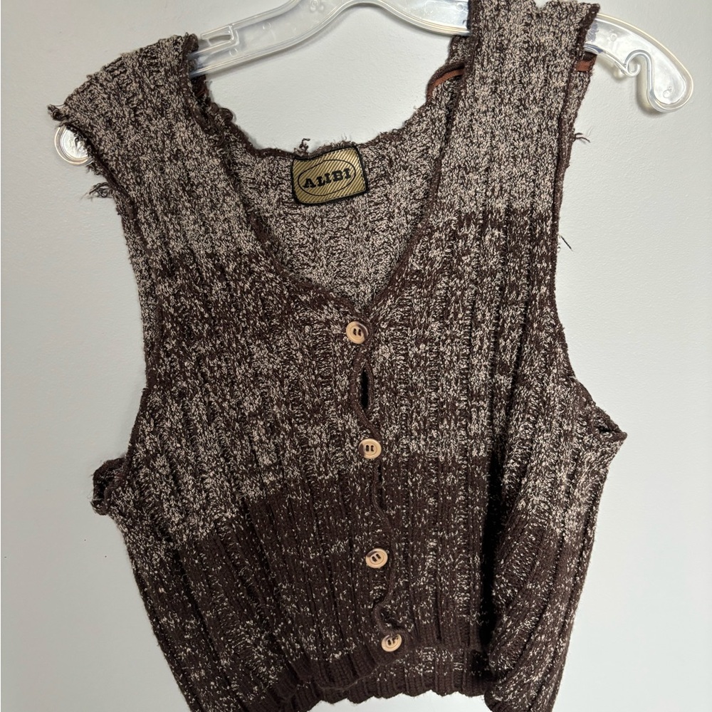 Vintage Alibi Grandpa Brown Knit Vest